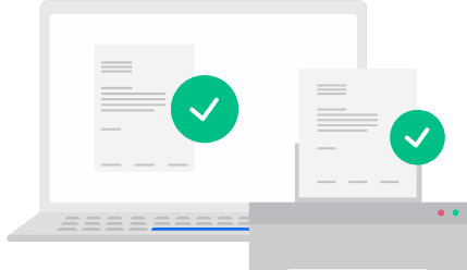 Illustration of digital and printed documents